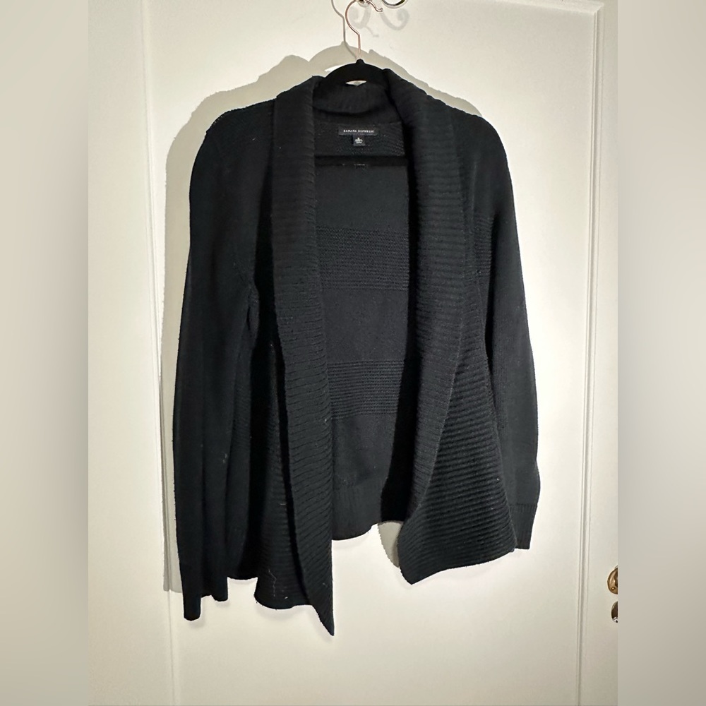Banana Republic open front black ribbed cardigan - Size S